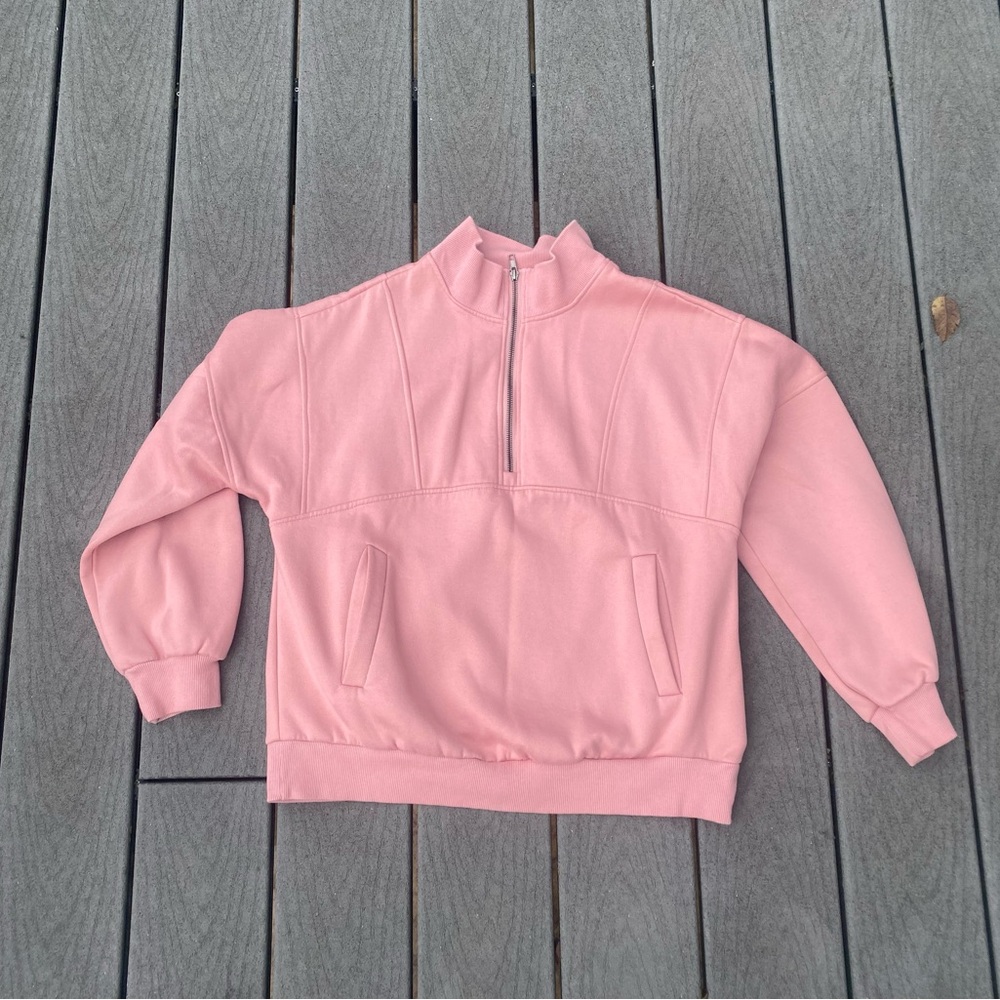 Pink Quarter-Zip Sweatshirt